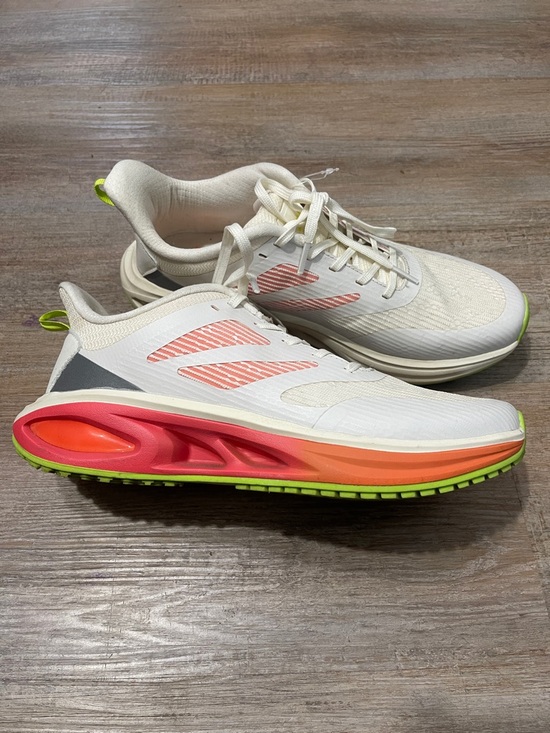 Avia Shoes - Avia White Sneakers with Coral Accents and Neon Yellow Details